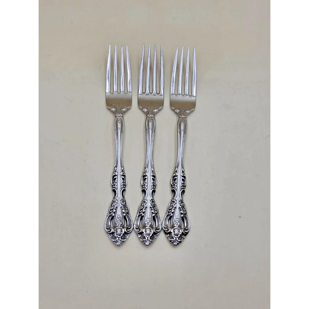 Set of 3 Oneida Michelangelo stainless steel dinner forks Silver